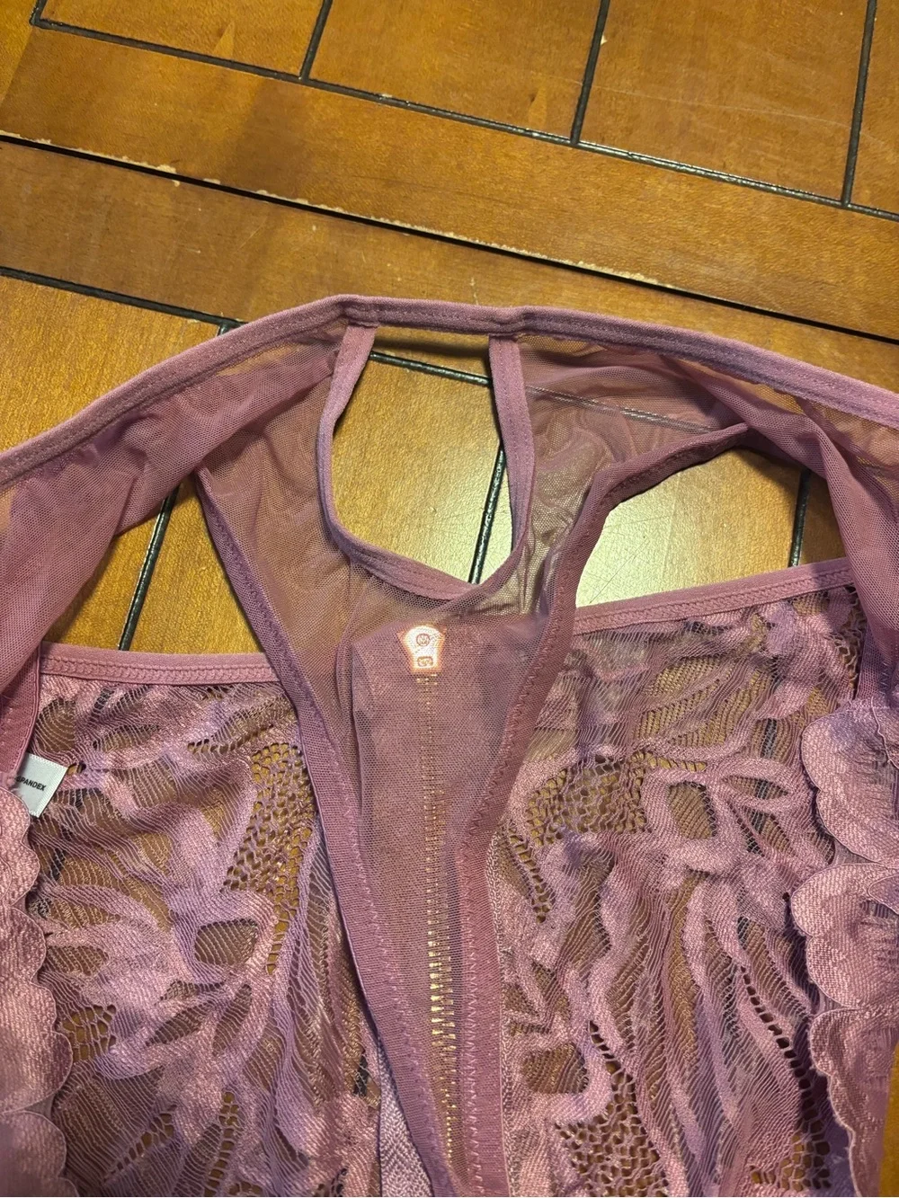 Lace Bralette & High-Waist Thong Set - Dusty Rose, Never worn, see pics